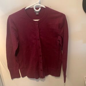 Gorgeous Eddie Bauer Purple Wine Coloured Button Up Cotton Blend Sweater SZ M 😍